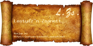 Lestyán Zsanett névjegykártya